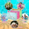 imageTagitary Beach Toy Mesh Beach Bag Kids Shell Collecting Bag Beach Sand Toy Seashell Bags Swimming Accessories for Boys and GirlsOnly BagsA Set of 3Greenlight Pinkblue