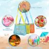 imageTagitary Beach Toy Mesh Beach Bag Kids Shell Collecting Bag Beach Sand Toy Totes for Holding Shells Beach Toys Sand Toys Swimming Accessories for Boys and GirlsOnly BagsA Set of 3Orangegreenblue