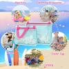 imageTagitary Beach Toys Mesh Bag Beach Shell Bags Sand Toys for Picking Shells Pool Bag with Zipper Beach Vacation Essentials Gift Including 2PCS of Different Size for Kids and ParentsOnly Bags
