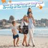 imageTagitary Mesh Beach Bag with Zipper Large Beach Tote Waterproof Sandproof with 8 Pockets for Toys Pool Bag Beach AccessoriesBlack