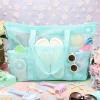 imageTagitary Mesh Beach Bag with Zipper Large Beach Tote Waterproof Sandproof with 8 Pockets for Toys Pool Bag Beach AccessoriesBlue