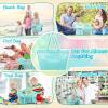 imageTagitary Mesh Beach Bag with Zipper Large Beach Tote Waterproof Sandproof with 8 Pockets for Toys Pool Bag Beach AccessoriesBlue