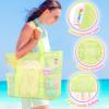 imageTagitary Mesh Beach Bag with Zipper Large Beach Tote Waterproof Sandproof with 8 Pockets for Toys Pool Bag Beach AccessoriesGreen