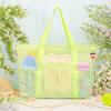 imageTagitary Mesh Beach Bag with Zipper Large Beach Tote Waterproof Sandproof with 8 Pockets for Toys Pool Bag Beach AccessoriesGreen