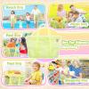 imageTagitary Mesh Beach Bag with Zipper Large Beach Tote Waterproof Sandproof with 8 Pockets for Toys Pool Bag Beach AccessoriesGreen