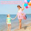 imageTagitary Mesh Beach Bag with Zipper Large Beach Tote Waterproof Sandproof with 8 Pockets for Toys Pool Bag Beach AccessoriesPink