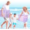 imageTagitary Mesh Beach Bag with Zipper Large Beach Tote Waterproof Sandproof with 8 Pockets for Toys Pool Bag Beach AccessoriesPurple
