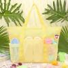 imageTagitary Mesh Beach Bag with Zipper Large Beach Tote Waterproof Sandproof with 8 Pockets for Toys Pool Bag Beach AccessoriesYellow