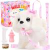 imageTagitary Plush Toy Electronic Dog Toys for KidsInteractive Pet Puppy WalkingBarking and Tail WaggingFake Dog Toy with LeashEaster Christmas Birthday Gift for Toddlers KidsB