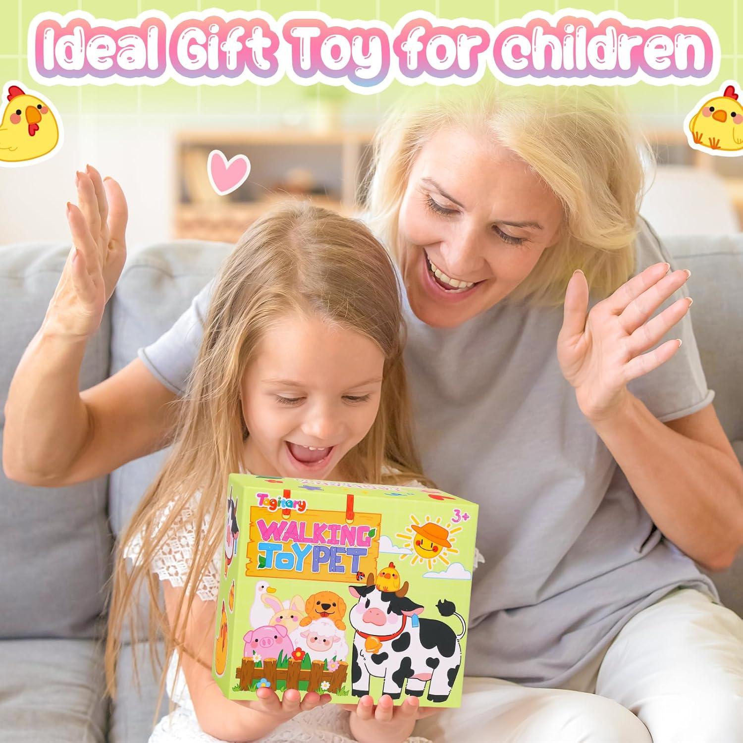 imageTagitary Plush Toys Interactive Toys Cow for KidsWalking Pet Toys Can Make SoundsWag Tail and Nod Head Realistic Stuffed Cattle Toys Birthday Gift for Kids Toddlers