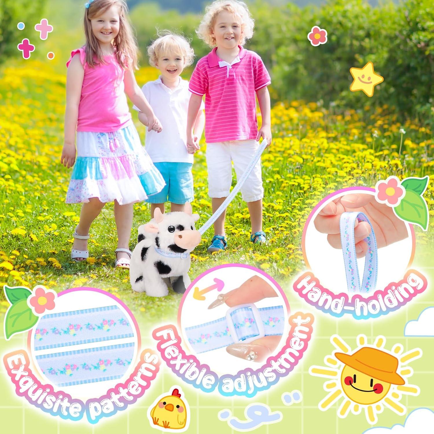 imageTagitary Plush Toys Interactive Toys Cow for KidsWalking Pet Toys Can Make SoundsWag Tail and Nod Head Realistic Stuffed Cattle Toys Birthday Gift for Kids Toddlers