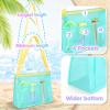 imageTagitary Beach Toys Mesh Beach Bags with Zipper Kids Pool Sand Toys Seashell Crossbody for Boys and Girls Summer Vacation EssentialsBlue Yellow