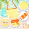 imageTagitary Beach Toys Mesh Beach Bags with Zipper Kids Pool Sand Toys Seashell Crossbody for Boys and Girls Summer Vacation EssentialsBlue Yellow