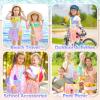 imageTagitary Beach Toys Mesh Beach Bags with Zipper Kids Pool Sand Toys Seashell Crossbody for Boys and Girls Summer Vacation EssentialsPink Purple