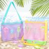 imageTagitary Beach Toys Mesh Beach Bags with Zipper Kids Pool Sand Toys Seashell Crossbody for Boys and Girls Summer Vacation EssentialsPink Purple