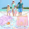 imageTagitary Beach Toys Mesh Beach Bags with Zipper Kids Pool Sand Toys Seashell Crossbody for Boys and Girls Summer Vacation EssentialsPink Purple