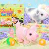 imageTagitary Plush Toys Pig for Kids with SoundsInteractive Electronic Pig Toys That Can WalkTwitch NoseWag TailStuffed Toys for Kids with LeashEaster Christmas Birthday Gift for Toddlers Kids