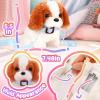 imageTagitary Plush Toys Puppy Electronic Toy Walking and Barking DogsTail Wagging Fake Dog Interactive Dog Toy for Kids with LeashEaster Christmas Birthday Gift for Toddlers KidsB