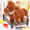 imageTagitary Plush Horse Toys for KidsElectronic Interactive Plush Toys with Leash That Making SoundsWalkingand Wagging TailStuffed Horse Realistic Pet for Boys GirlsBrown