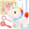 imageTagitary Plush Toy Unicorn Stuffed Toys for Kids with SoundsWalkingTail Wagging and Head NoddingInteractive Unicorn Toy for Kids with LeashChristmas Birthday Gift for Toddlers KidsB