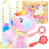 imageTagitary Plush Toy Unicorn Stuffed Toys for Kids with SoundsWalkingTail Wagging and Head NoddingInteractive Unicorn Toy for Kids with LeashChristmas Birthday Gift for Toddlers KidsA