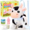 imageTagitary Plush Toys Interactive Toys Cow for KidsWalking Pet Toys Can Make SoundsWag Tail and Nod Head Realistic Stuffed Cattle Toys Birthday Gift for Kids Toddlers