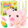 imageTagitary Plush Toys Pig for Kids with SoundsInteractive Electronic Pig Toys That Can WalkTwitch NoseWag TailStuffed Toys for Kids with LeashEaster Christmas Birthday Gift for Toddlers Kids