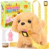 imageTagitary Plush Toys Walking Dog Toys That Can Walk Bark and Wag TailInteractive Electronic Pet Toys Puppy with LeashEaster Christmas Birthday Gift for Toddlers Kids