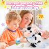 image:imageTagitary Plush Cat and Cow Toys Interactive Electronic Cow amp Cat Small 2 Pack Brown White Black Gray Cotton Plush Soft Fabric 2 AA Batteries Required